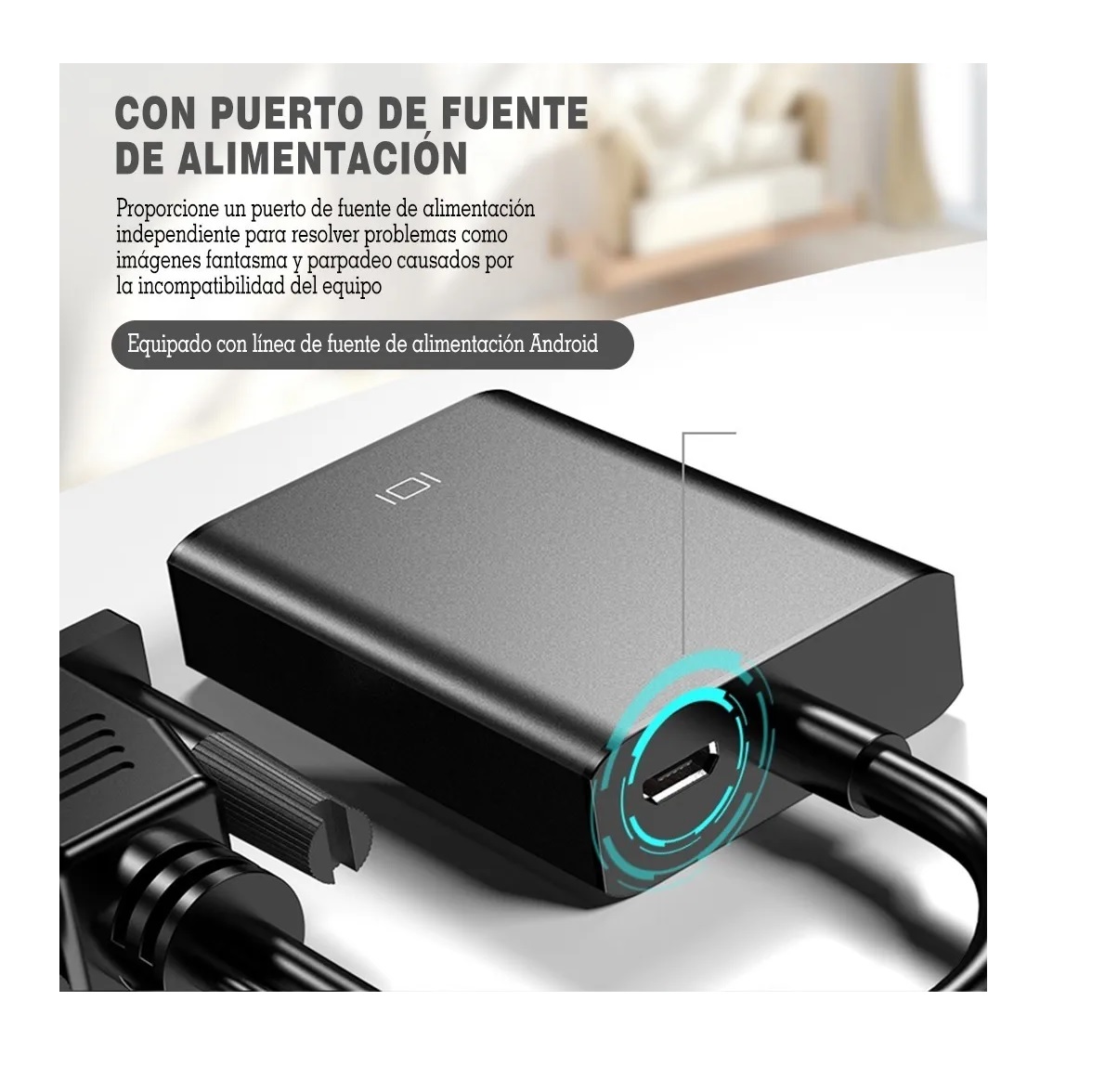 Cable  Adaptador Convertidor Video Vga Hdmi  + Audio Full Hd 1080p