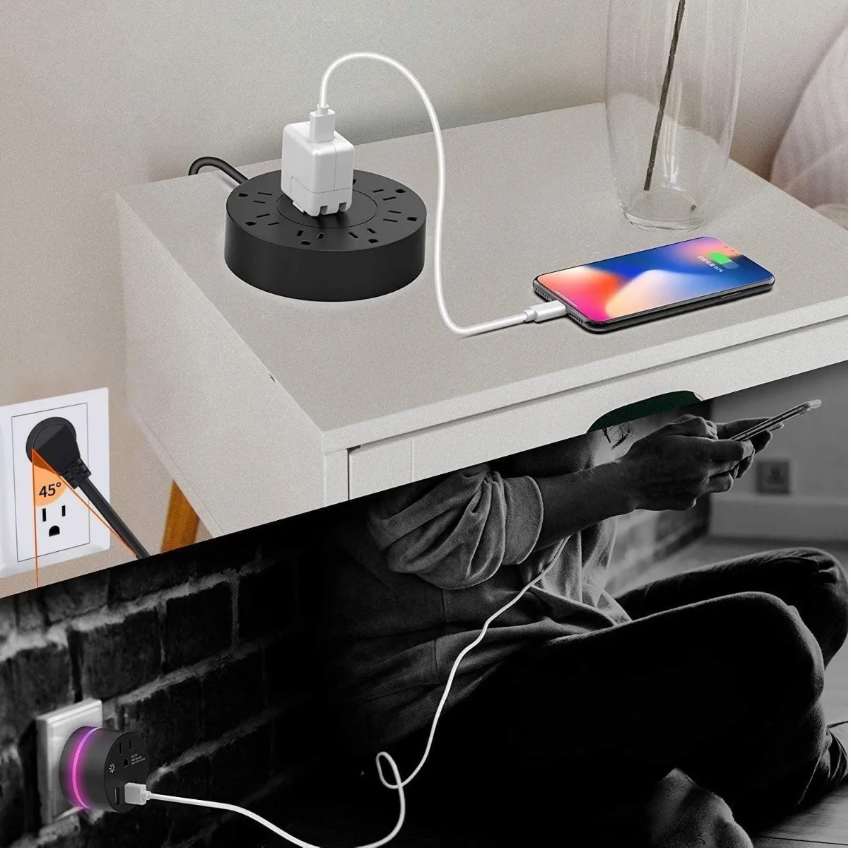 Regleta De Alimentación Ronda Negro
