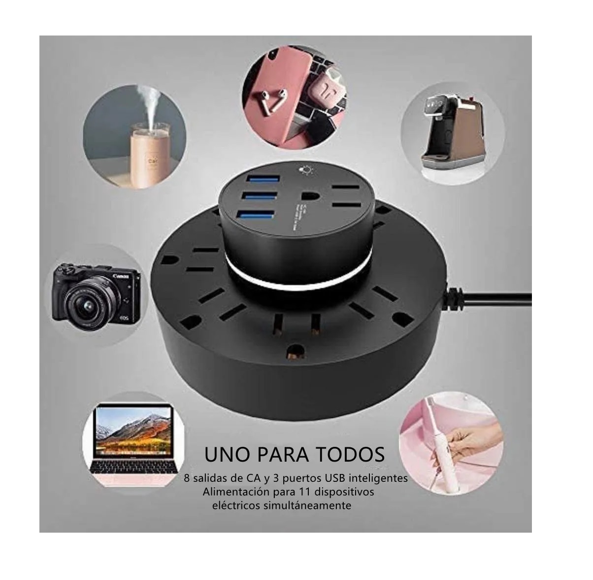 Regleta De Alimentación Ronda Negro