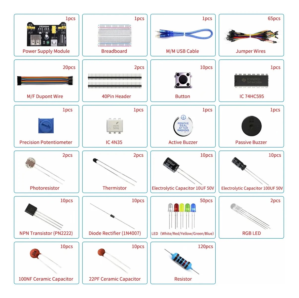 Kit De Componentes Electrónicos Para Arduino Raspberry Pi