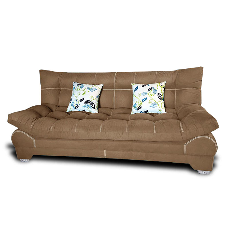 Sofa cama Nigeria Suede Canela +02 cojines decorativos Maderian // ENTREGA A CDMX Y ZONA METROPOLITANA.