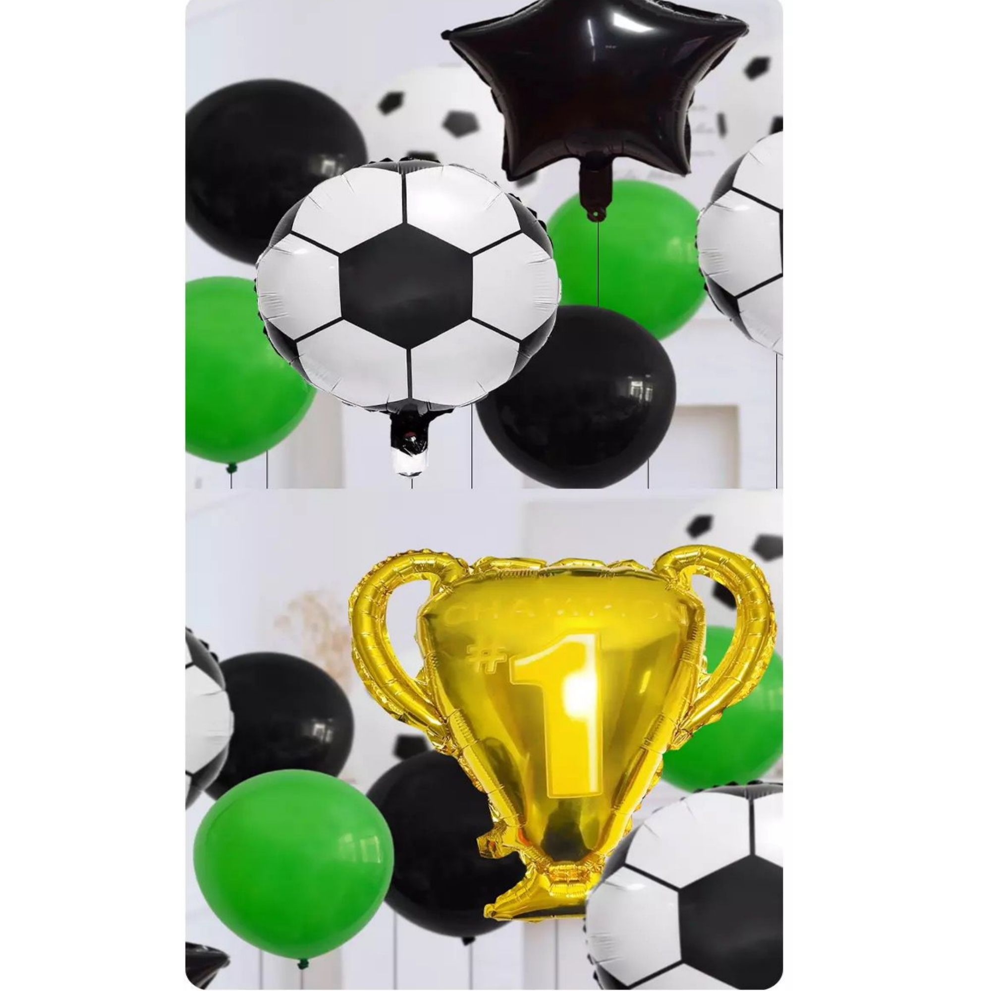 SET DE GLOBOS Y ADORNOS PARA CUMPLEAÑOS FUTBOL SOCCER