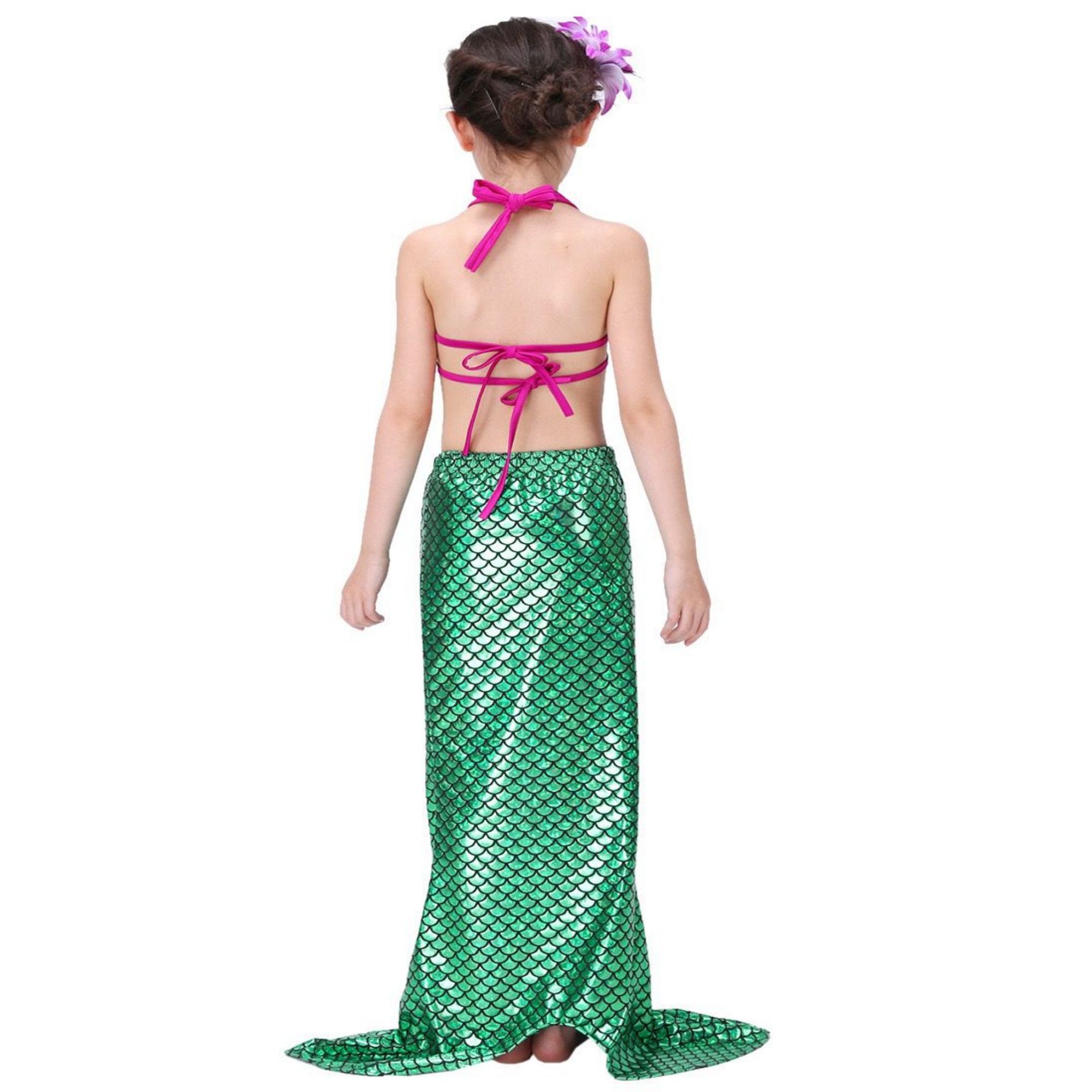 Traje De Baño Bikini  Disfraz de Sirena para Niñas 3 Piezas 