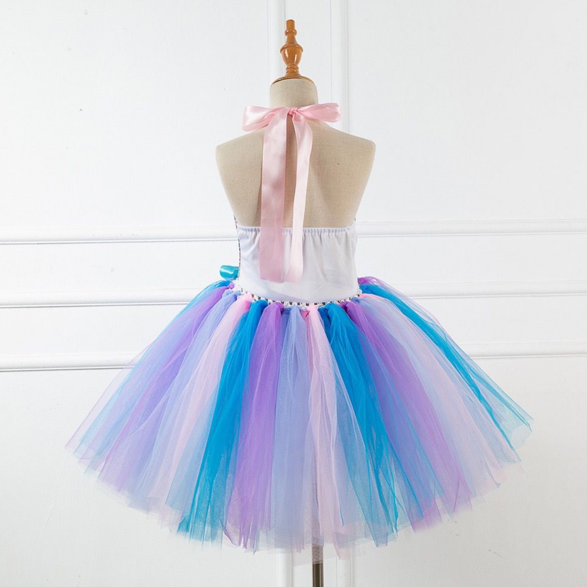Vestido de Sirena con Diadema tipo Tutu Niña Disfraz Princesa SIRENA