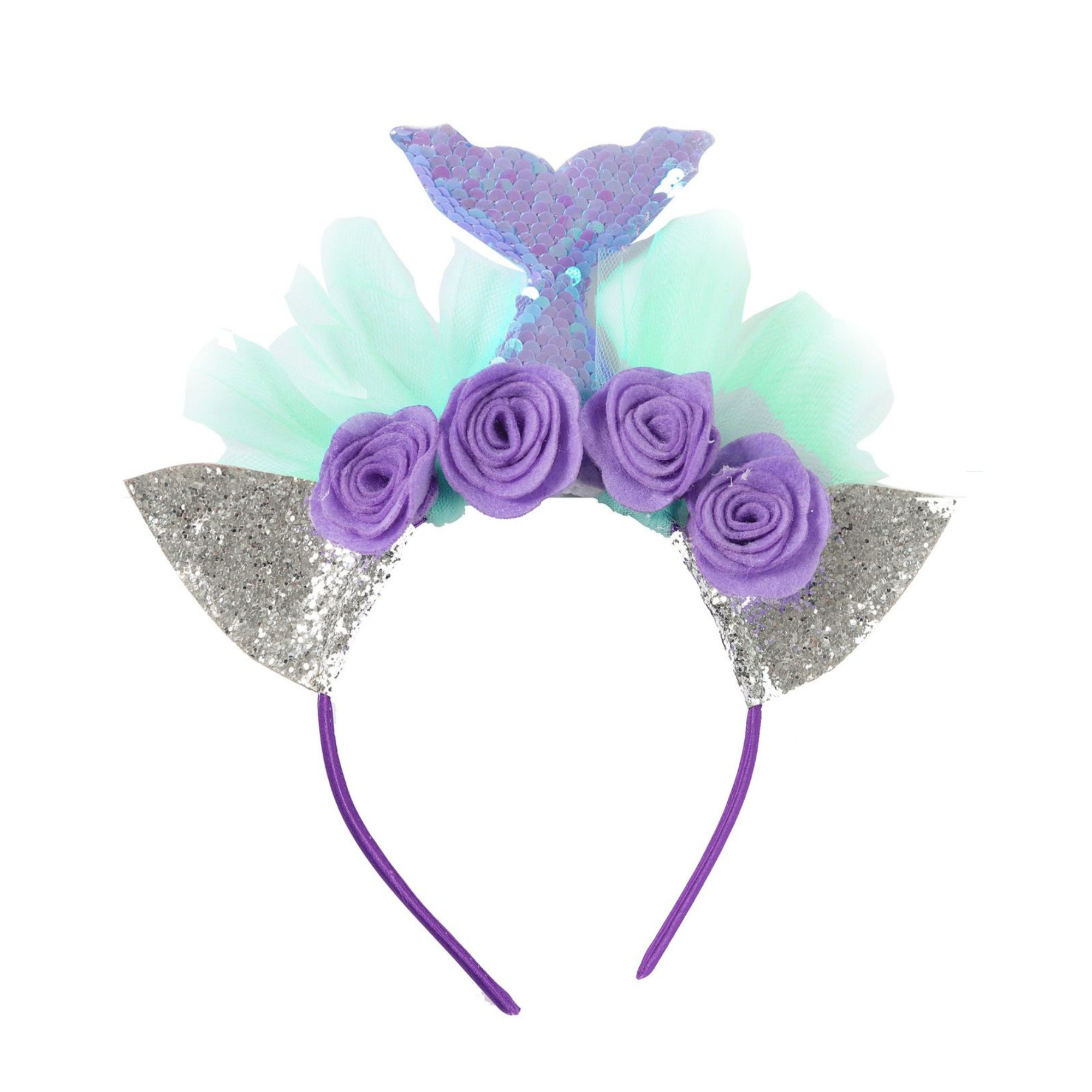 Vestido para Niña de Princesa SIRENA Disfraz Sirena Con Diadema 