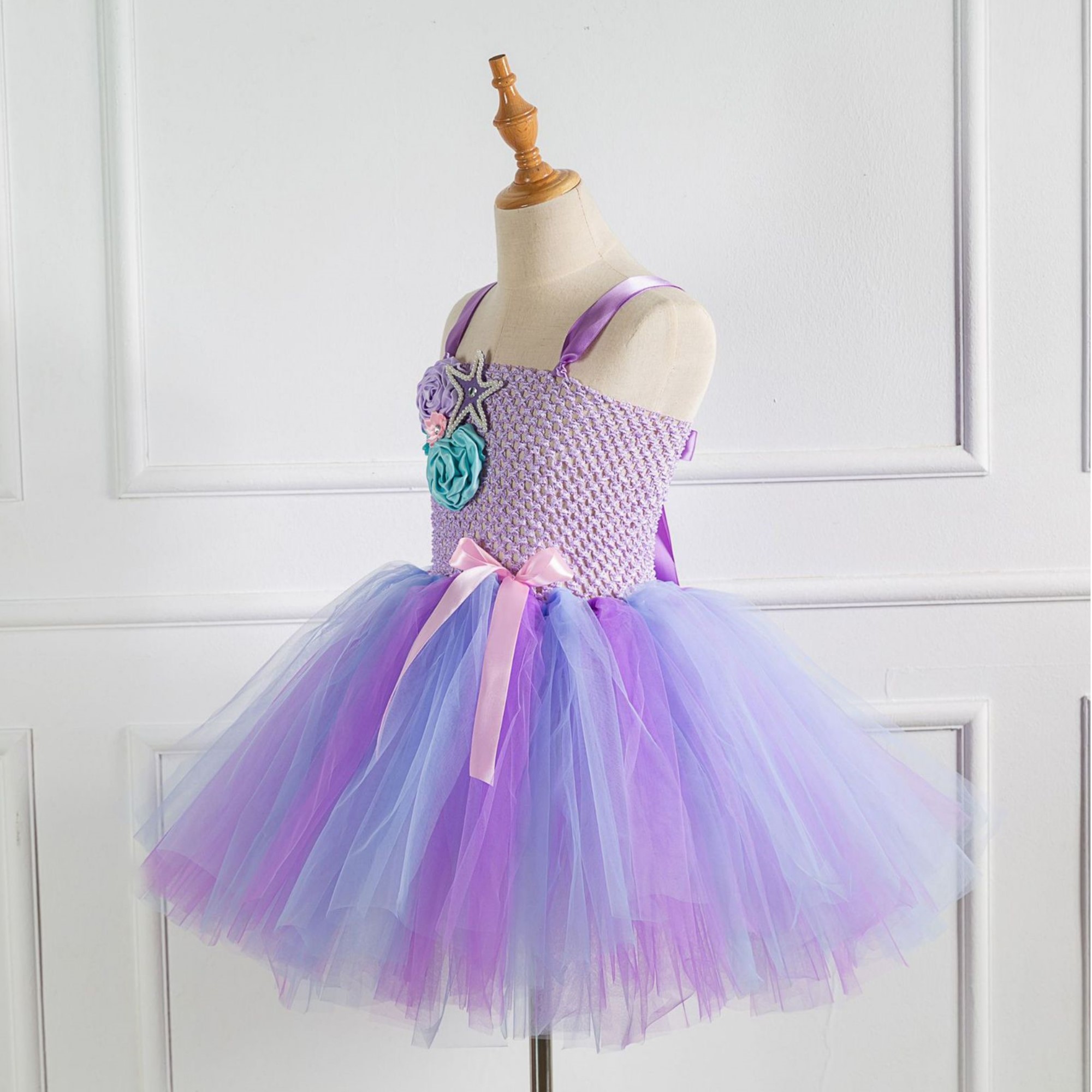 Vestido Lila de Tutu con Diadema de Sirena Disfraz de Princesa SIRENA