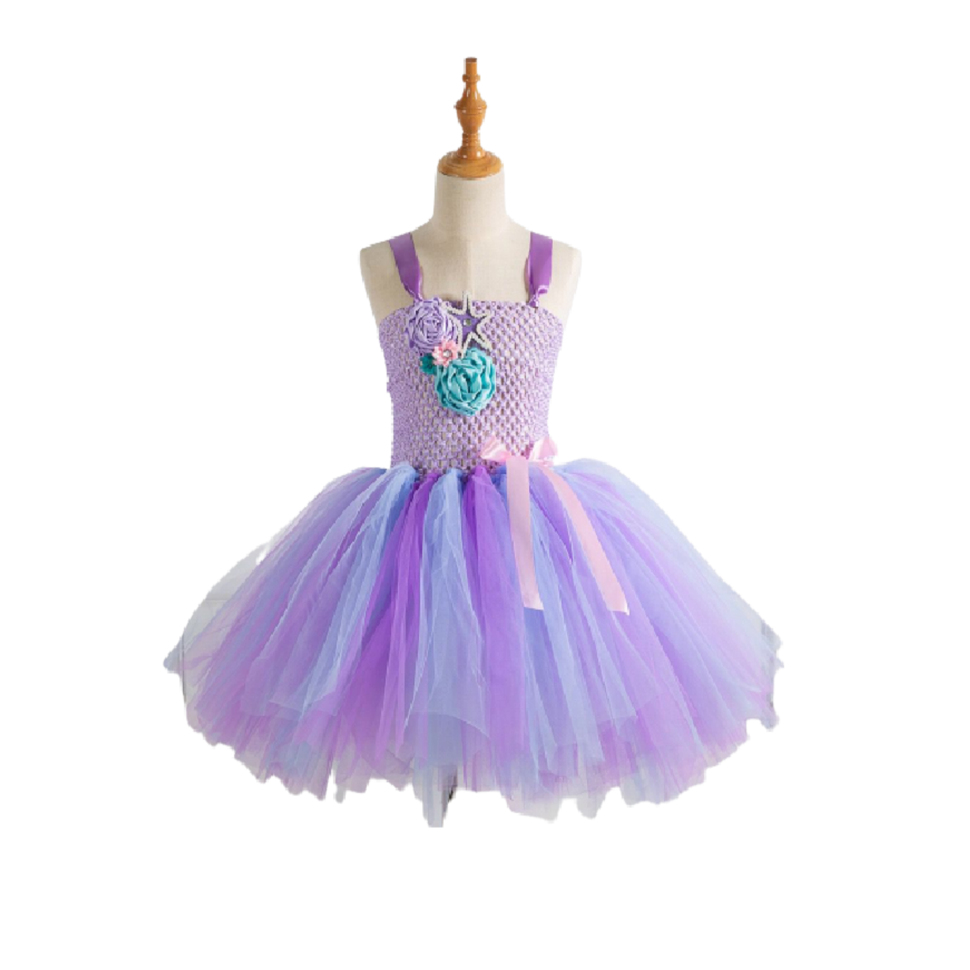 Vestido Lila de Tutu con Diadema de Sirena Disfraz de Princesa SIRENA