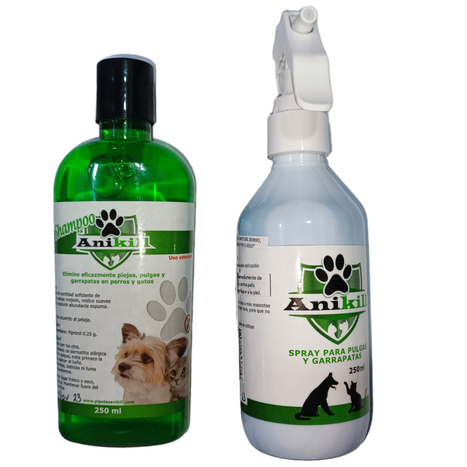 Kit Shampoo Y Spray Anikill  Antipulgas y garrapatas Para Perros Y Gatos