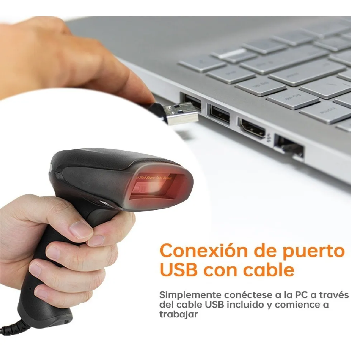 Lector Codigo De Barras Láser Usb Cableado 1.7m