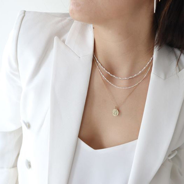 Collar de cadena trenzada con bolitas plata .925, Joyería para Mujer de Anante Joyería