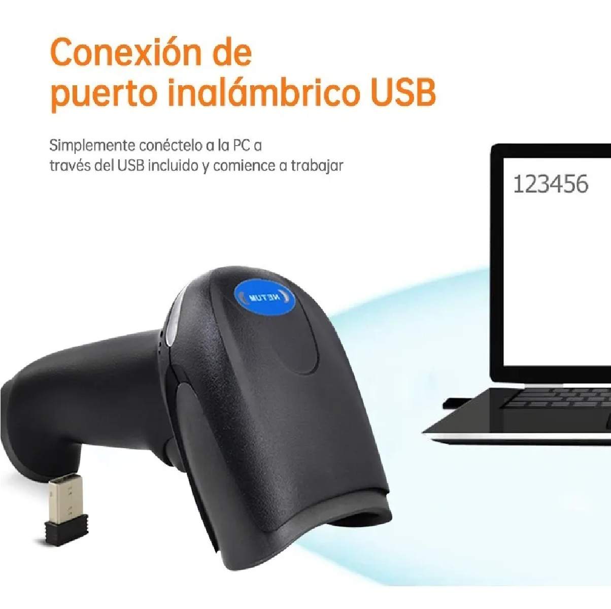 Lector Codigo De Barras Láser Usb Inalámbrico 120m