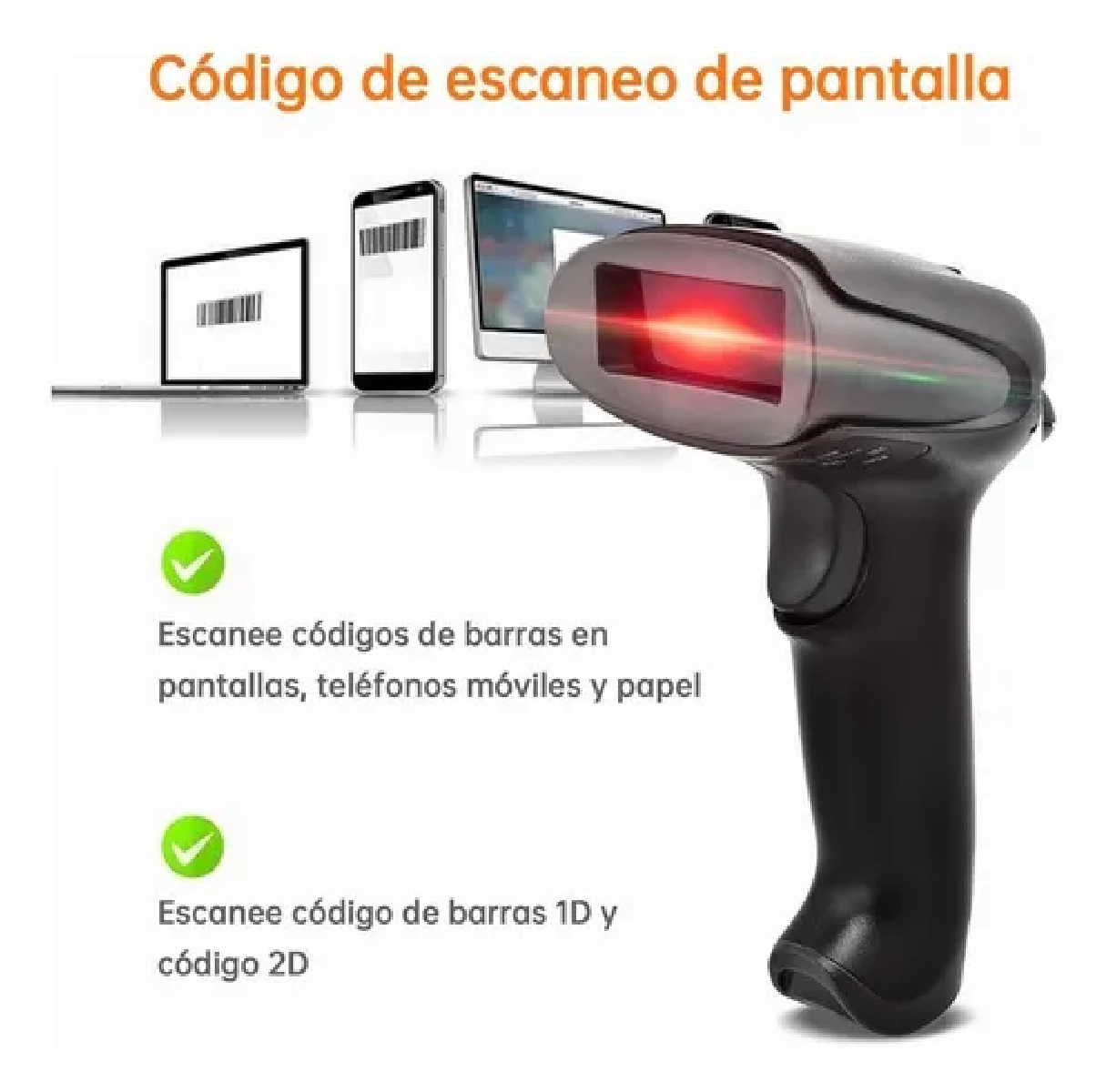 Lector Codigo De Barras Láser Usb Inalámbrico 120m