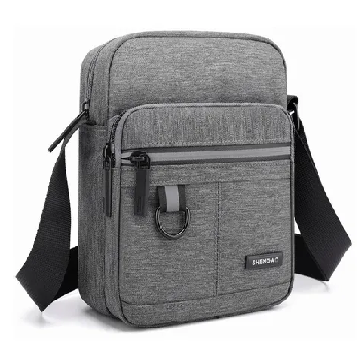 Bandolera Pequeña De Lona Para Hombre Gris