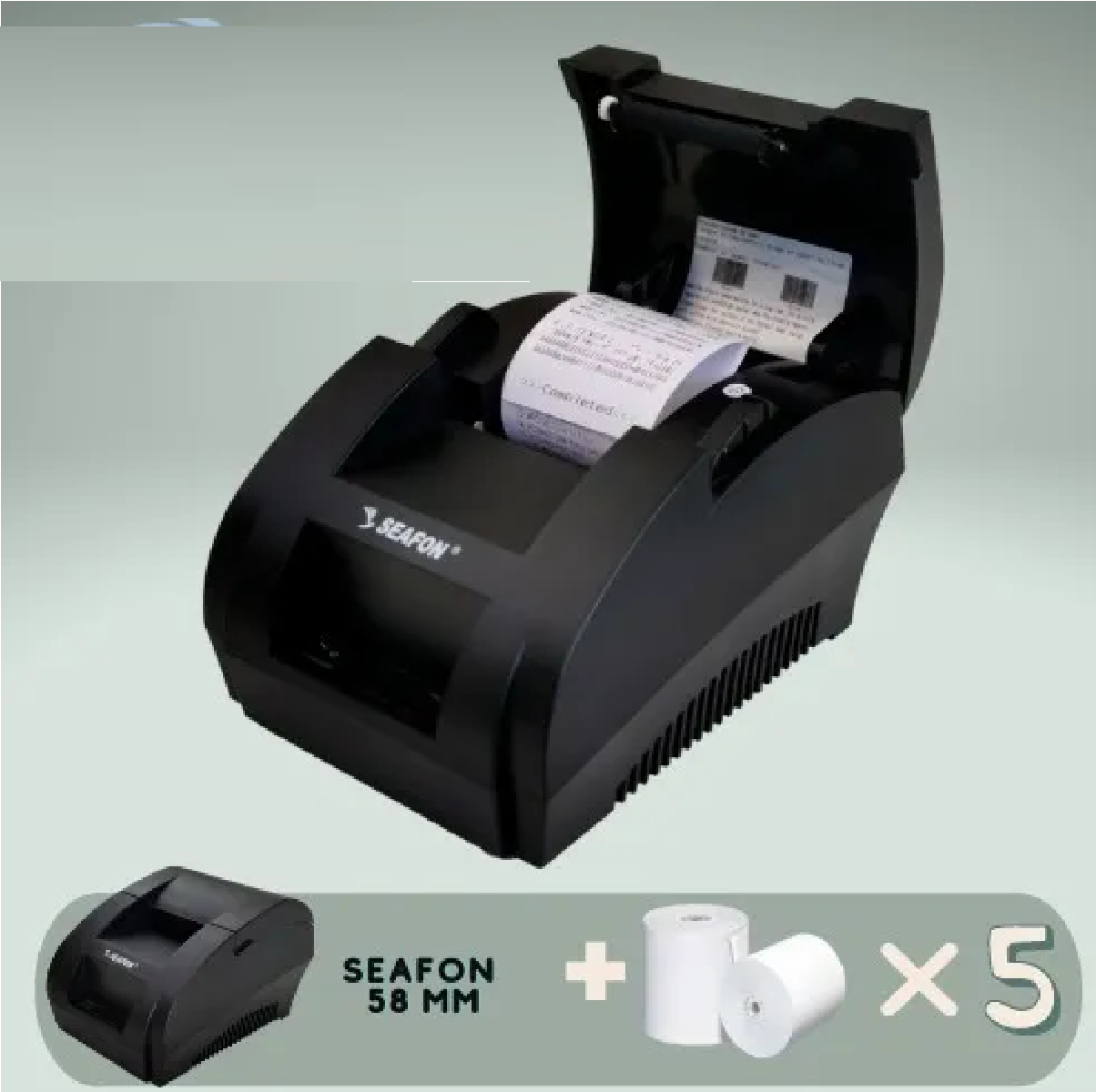 Impresora Termica Tickets Usb 58mm Punto De Venta + 5 Rollos