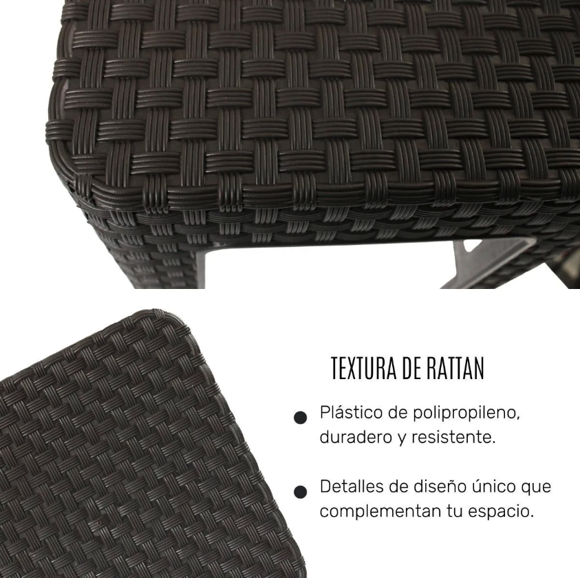 5 Bancos De Plástico Tipo Rattan Resistibles Para Negocios