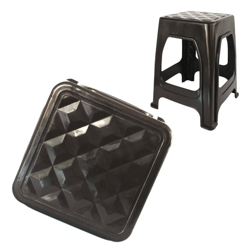Kit 5 Piezas Banco Plástico Liso Multiusos Resistente Confot