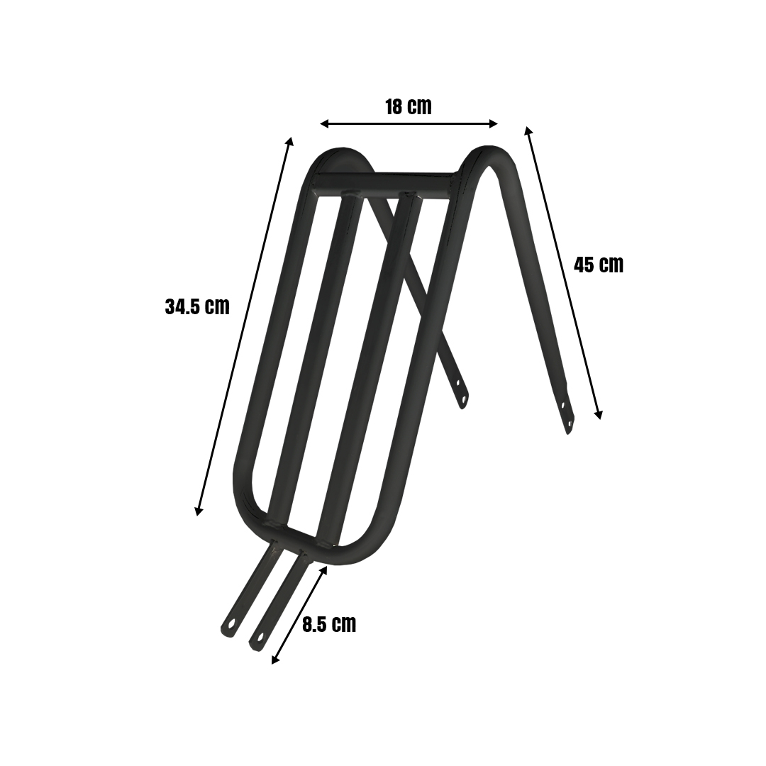 Portabultos Parrilla Bicicleta Acero R24-26 Ultra Resistente Negra