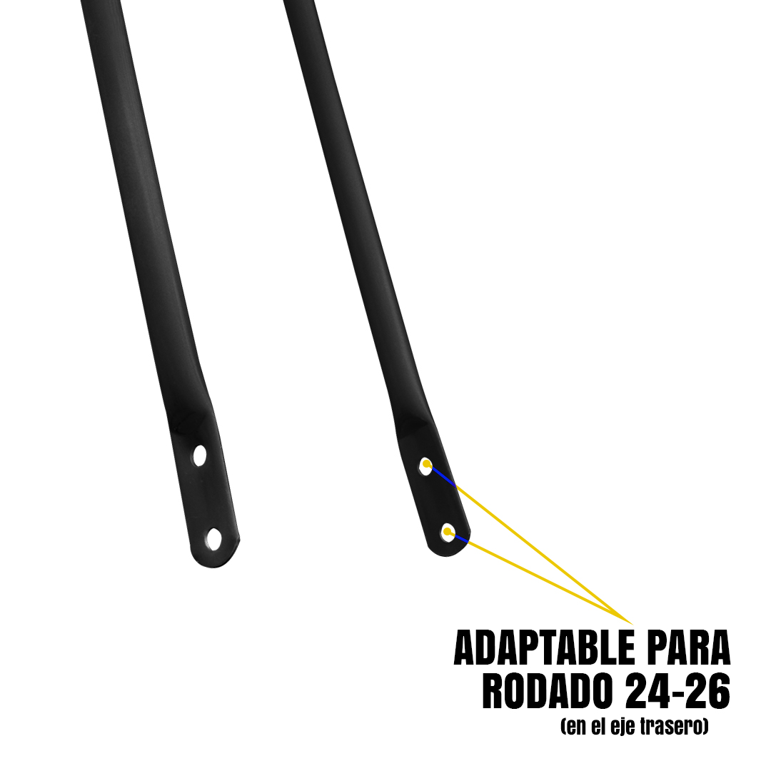 Portabultos Parrilla Bicicleta Acero R24-26 Ultra Resistente Negra