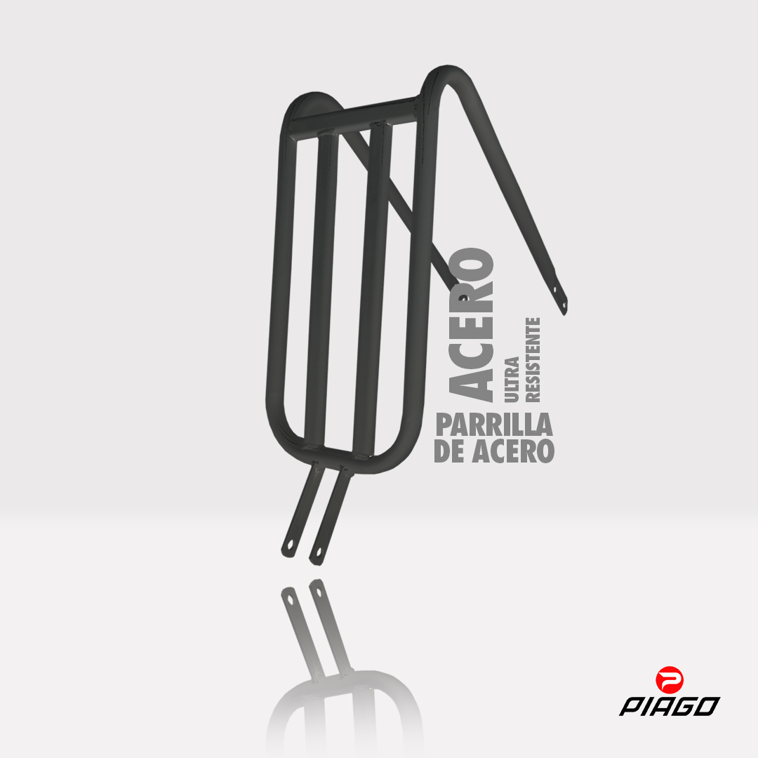 Portabultos Parrilla Bicicleta Acero R24-26 Ultra Resistente Negra