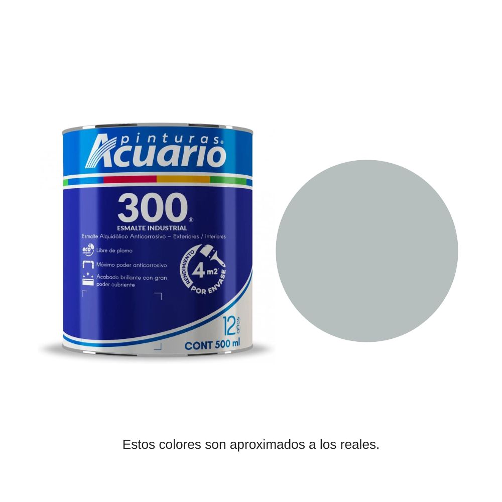 Pintura Esmalte 300 Color Aluminio Acuario 500 Ml EA31405