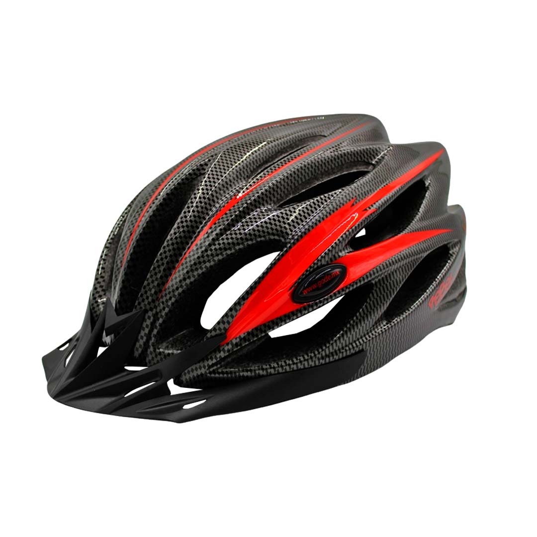 Casco Bicicleta Montaña Ciclismo Ajustable Luz Led Unitalla Negro con línea Roja
