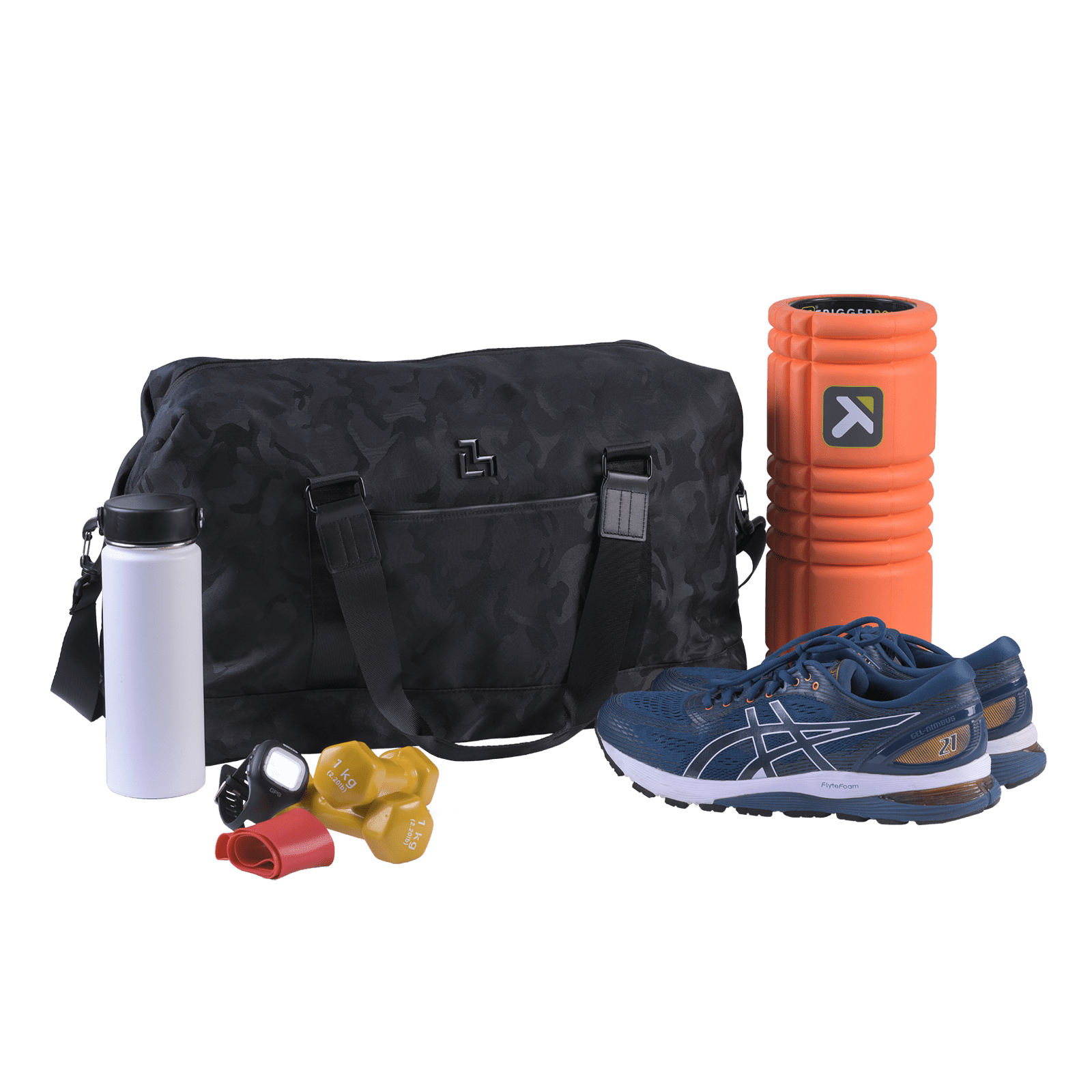 LUCKMAN Maleta Deportiva Hombre y de Viaje Múltiples Compartimentos - Modelo Gael, Negro Militar