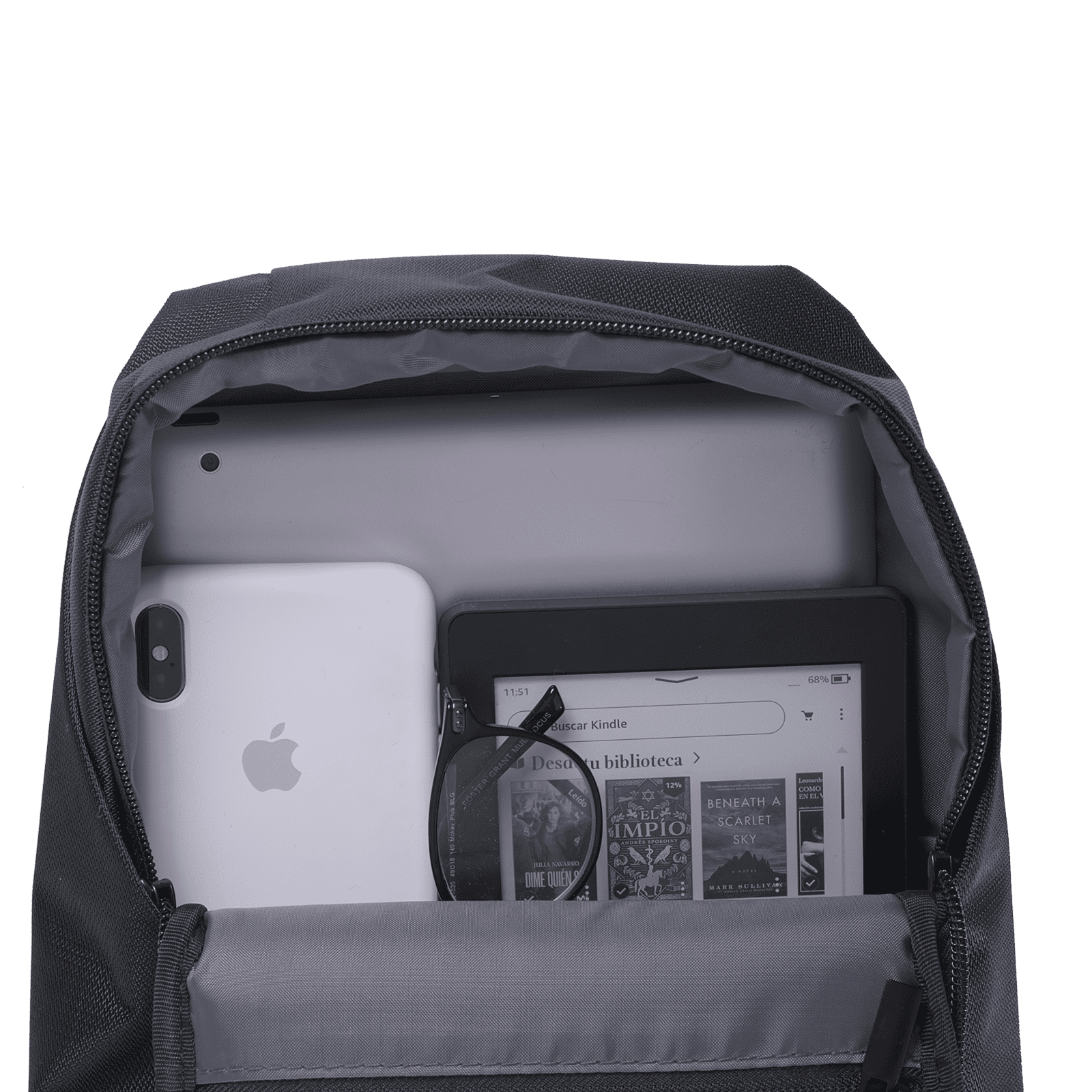 LUCKMAN Mochila Hombre Cruzada Antirrobo tipo Crossbody, Moderna, Múltiples Compartimentos y Repelente al Agua - Enzo, Negro