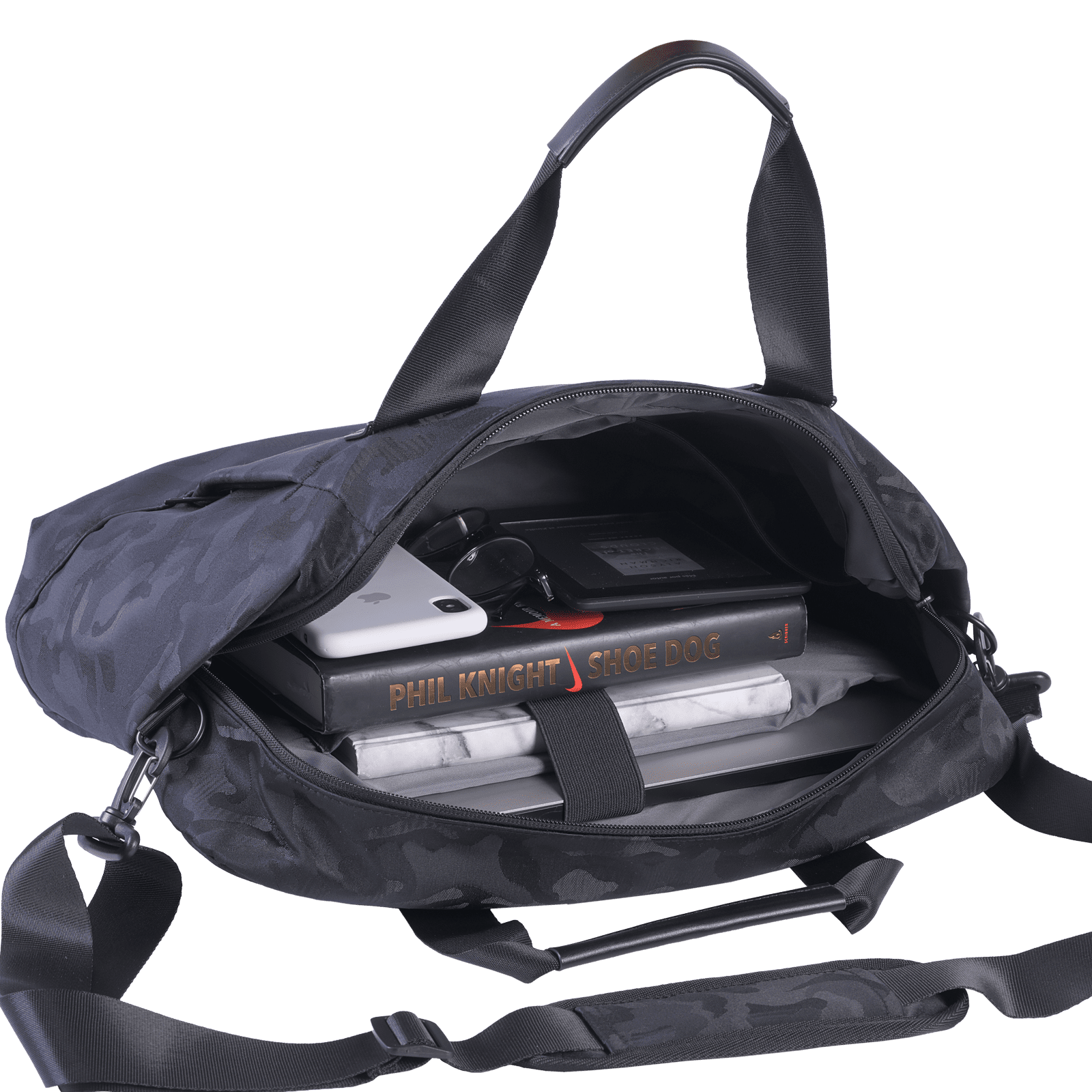 LUCKMAN Portafolio para Hombre tipo Maletín Ejecutivo, ideal como Funda y Mochila para Laptop hasta 15.6 Pulgadas - Modelo Dante Negro Militar