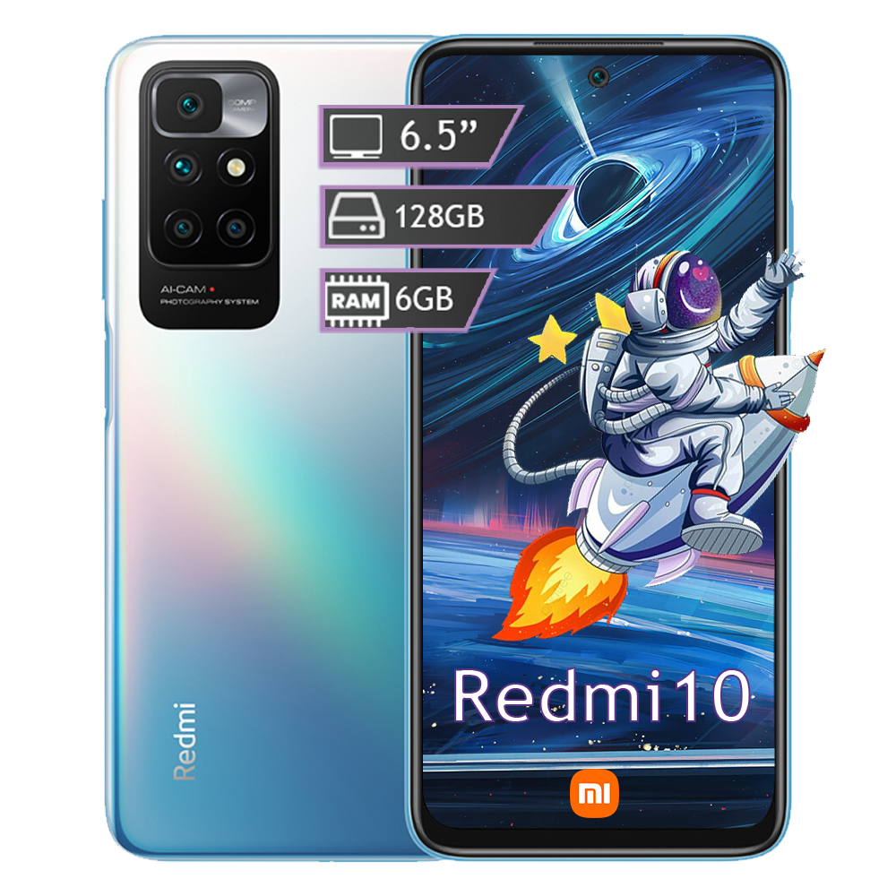 Celular Xiaomi Redmi 10 Azul Ram 6GB Almacenamiento 128GB Dual Sim 