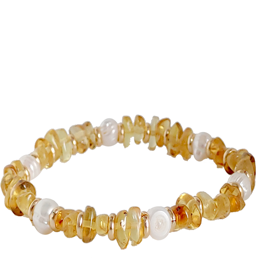 Pulso Ambar Amarillo Y Perla De Rio De Dama