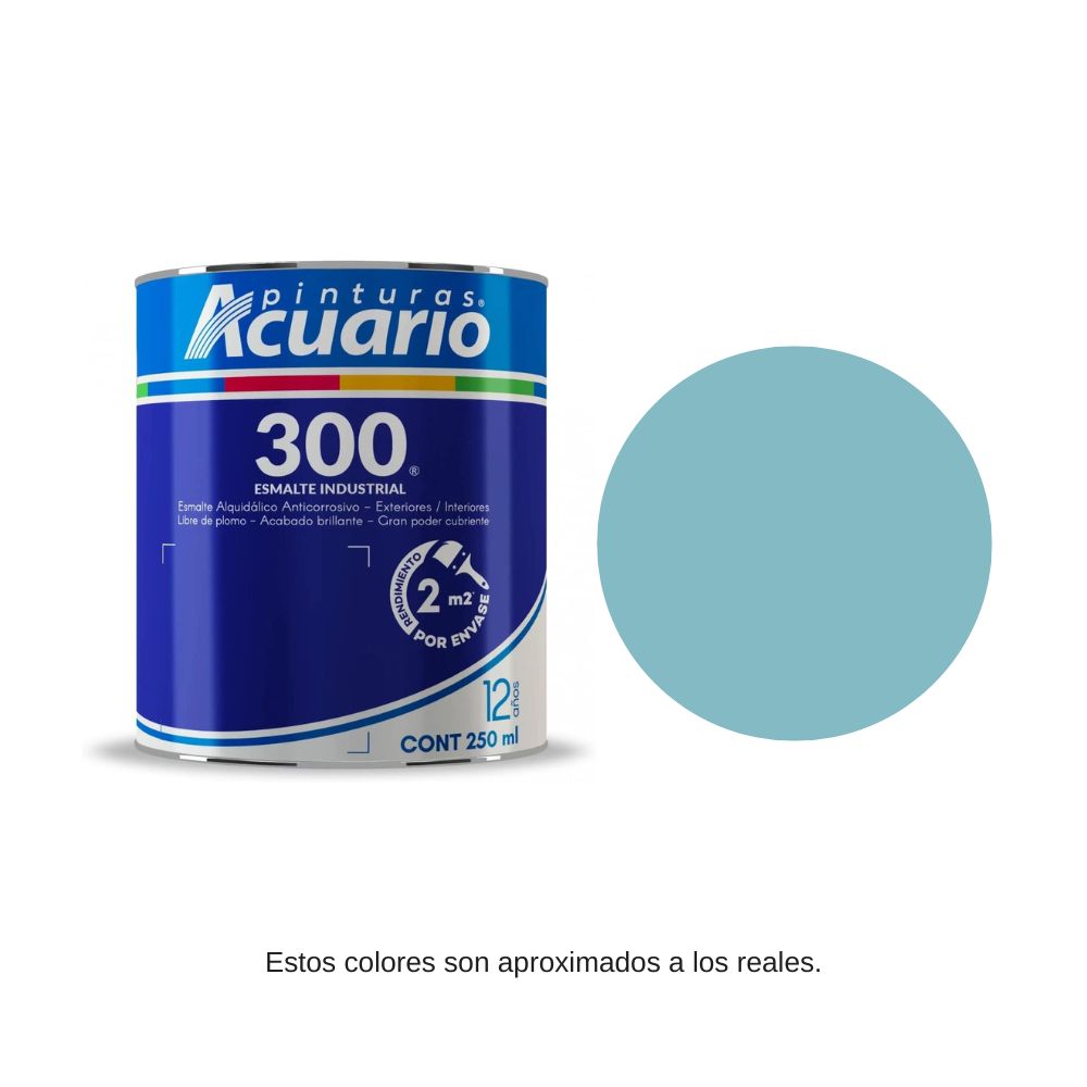 Pintura Esmalte 300 Color Azul Cielo Acuario 250 Ml EA32002