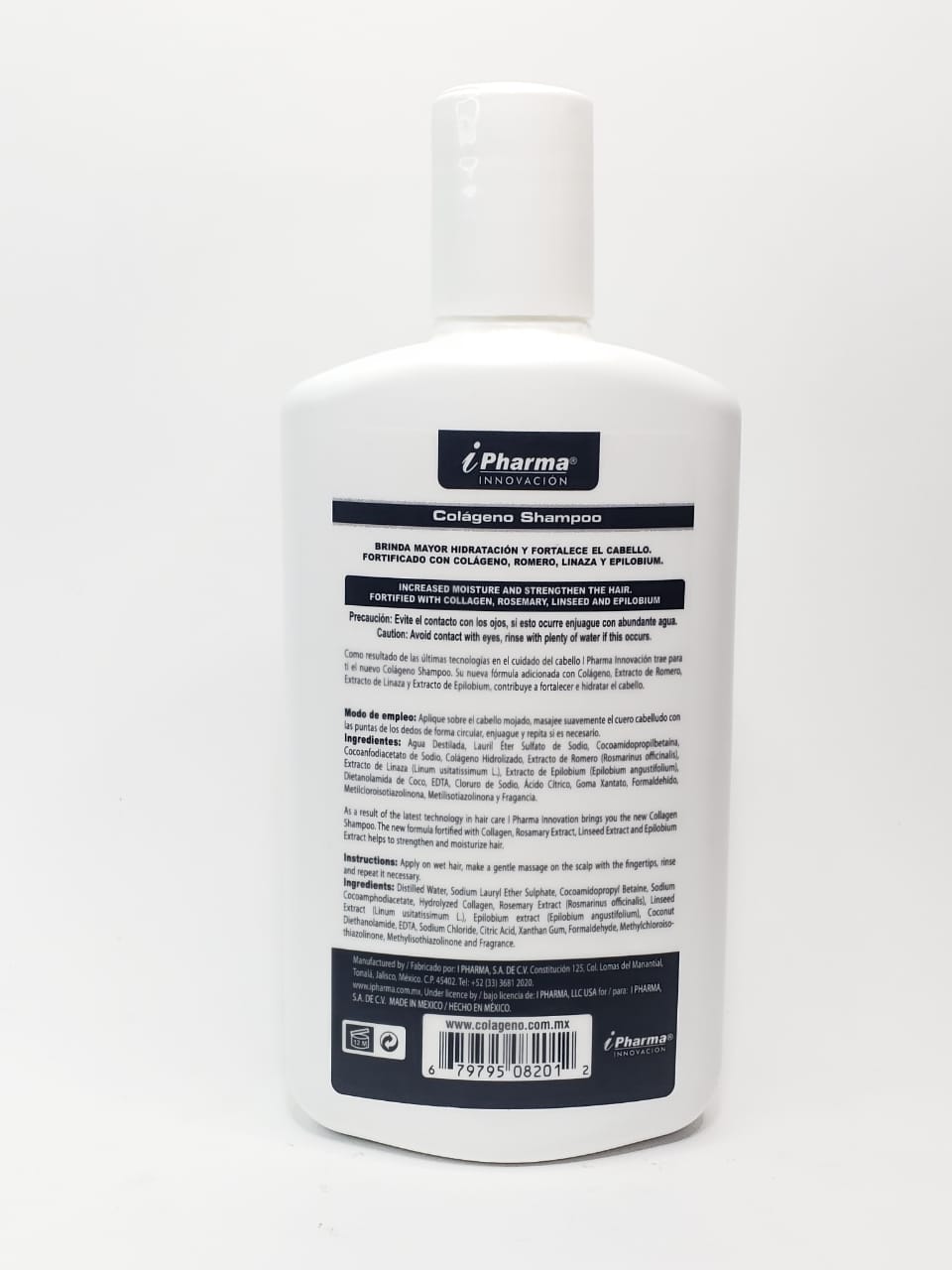 Shampoo anticaída con Colágeno, Romero y Linaza 450 ml.