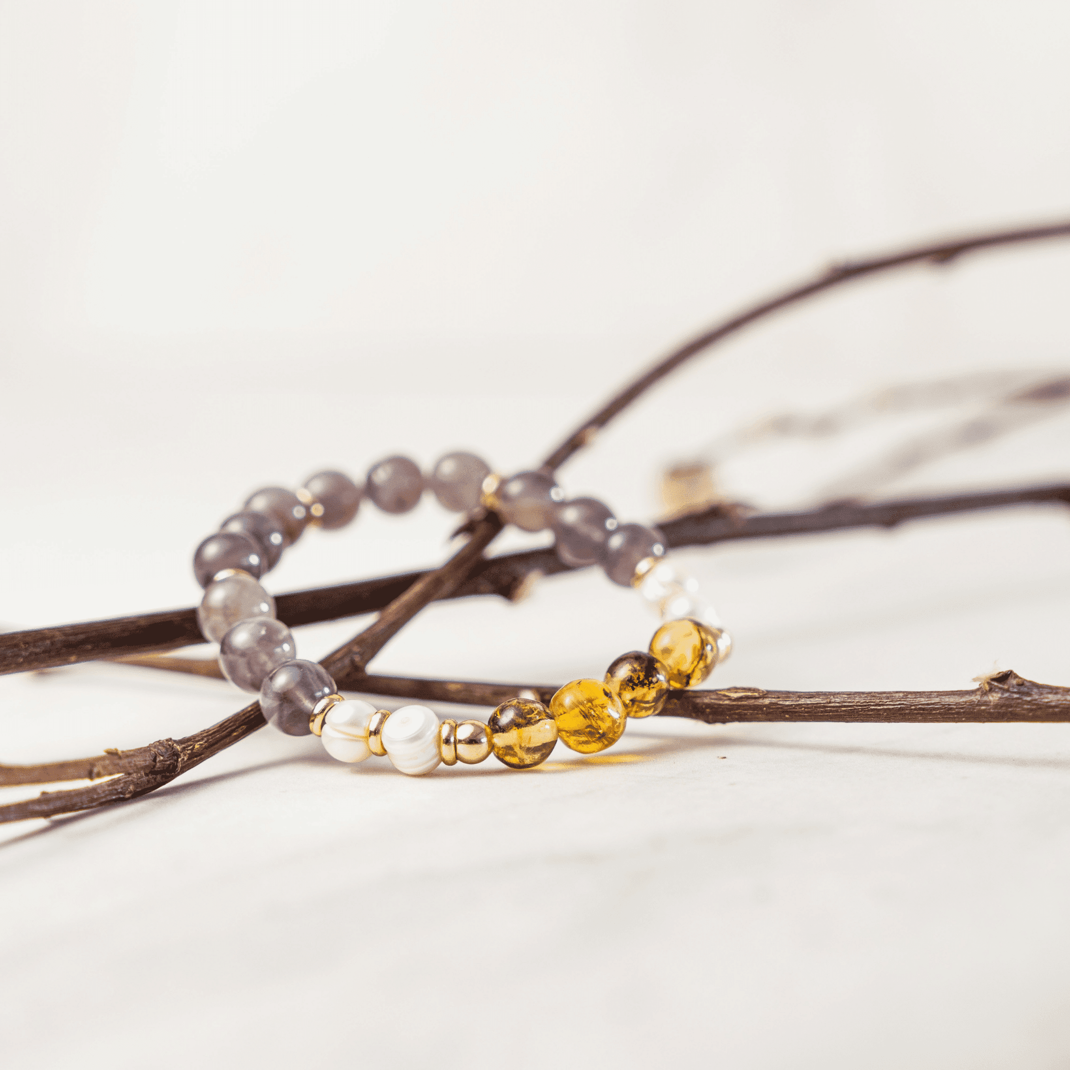 Pulso Ambar Amarillo Y Amatista De Dama