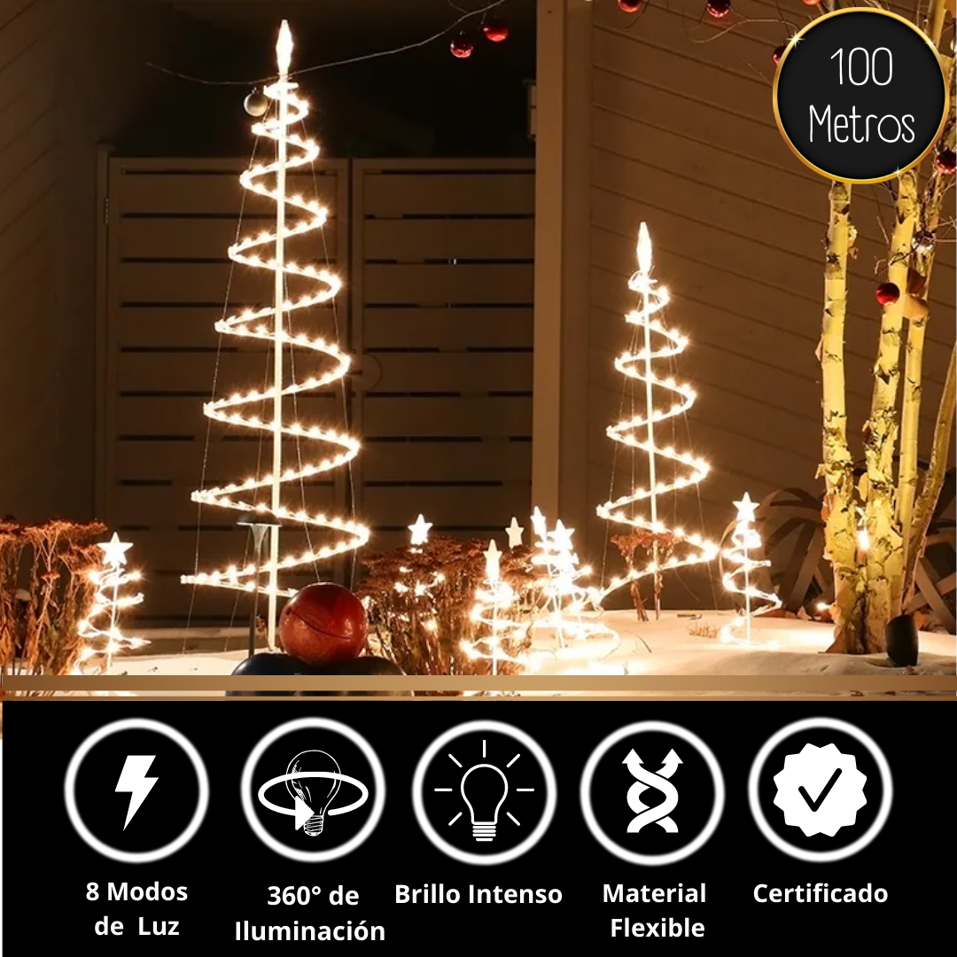 Manguera Led Navideña 100 Metros 8 Modos Dimmer Control IP67 Dosyu