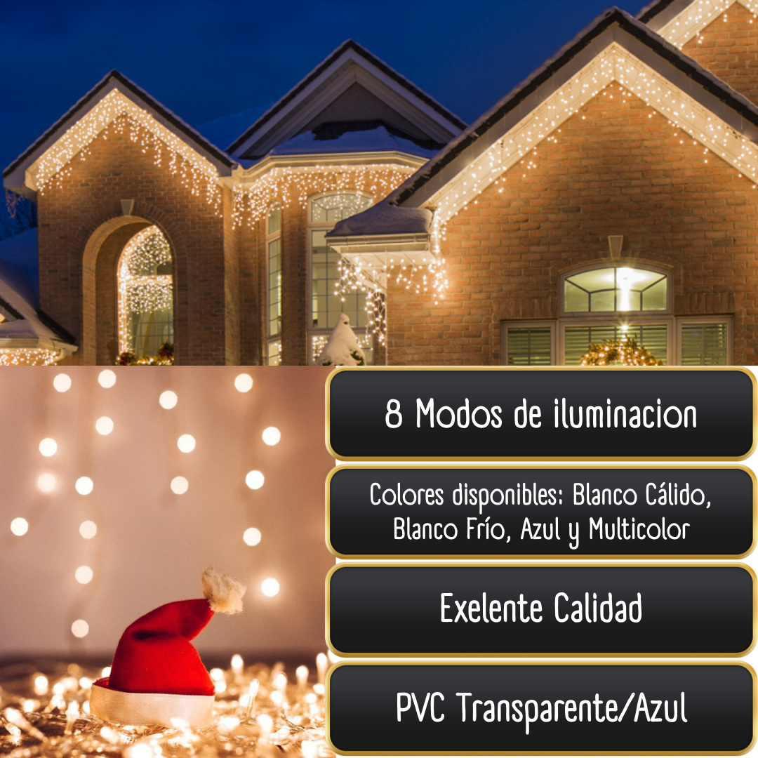 Serie Cascada Navideña 300 focos 6 metros DOSYU 