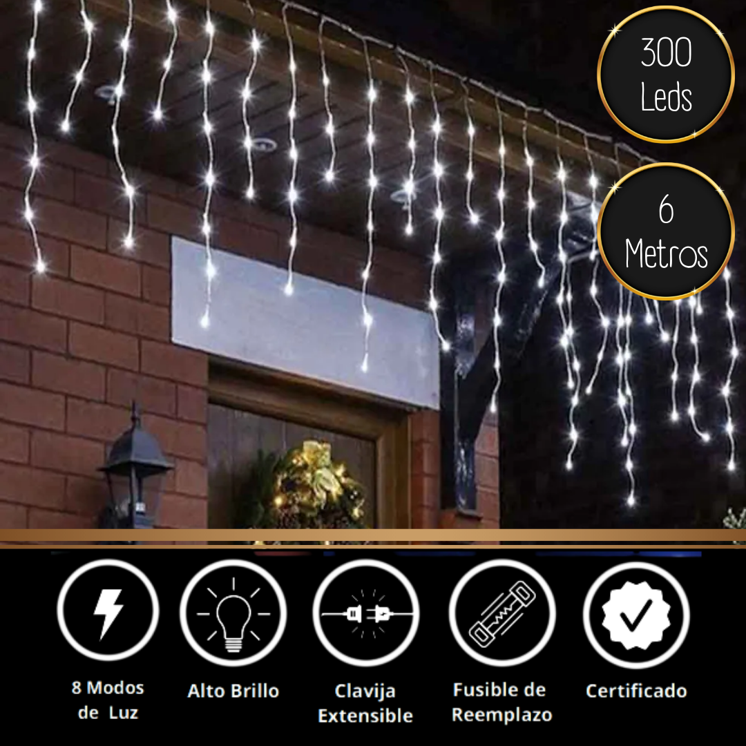 Serie Cascada Navideña 300 focos 6 metros DOSYU 