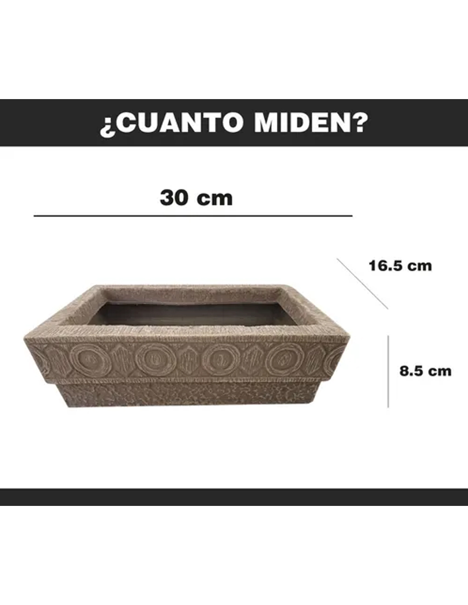 Maceta Minimalista Tipo Jardinera 16.5 X 30 X 8.5 Cm