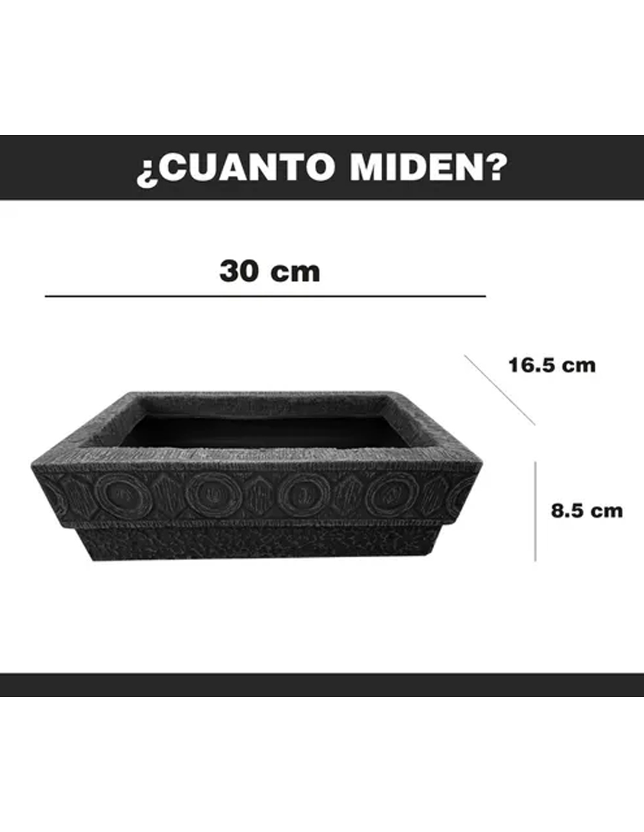 Maceta Minimalista Tipo Jardinera 16.5 X 30 X 8.5 Cm