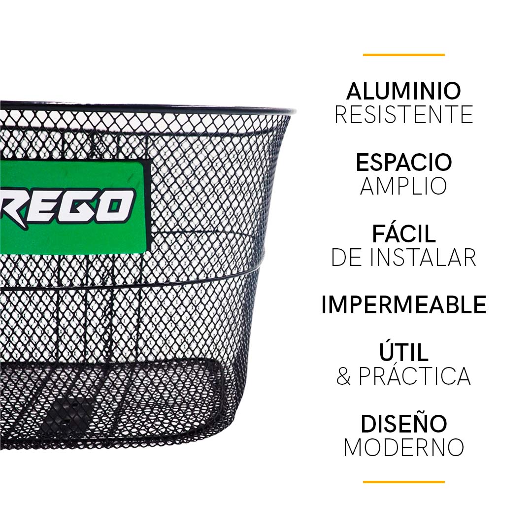 Canasta Canastilla Para Bicicleta R24 Incluye Soportes Negra
