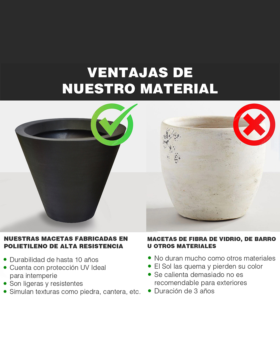 Maceta Minimalista Beige Jardinera Mejor Que Fibra De Vidrio