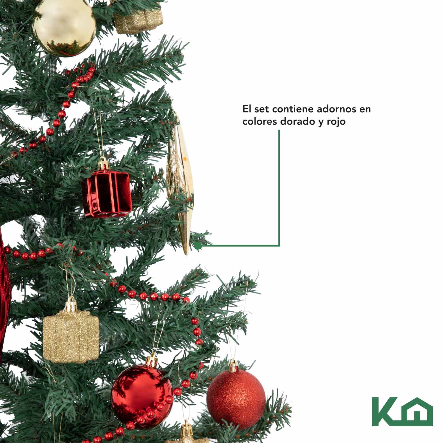 Set Esferas Navidad Dorado Rojo C/estrella Para Árbol 43 Pz 