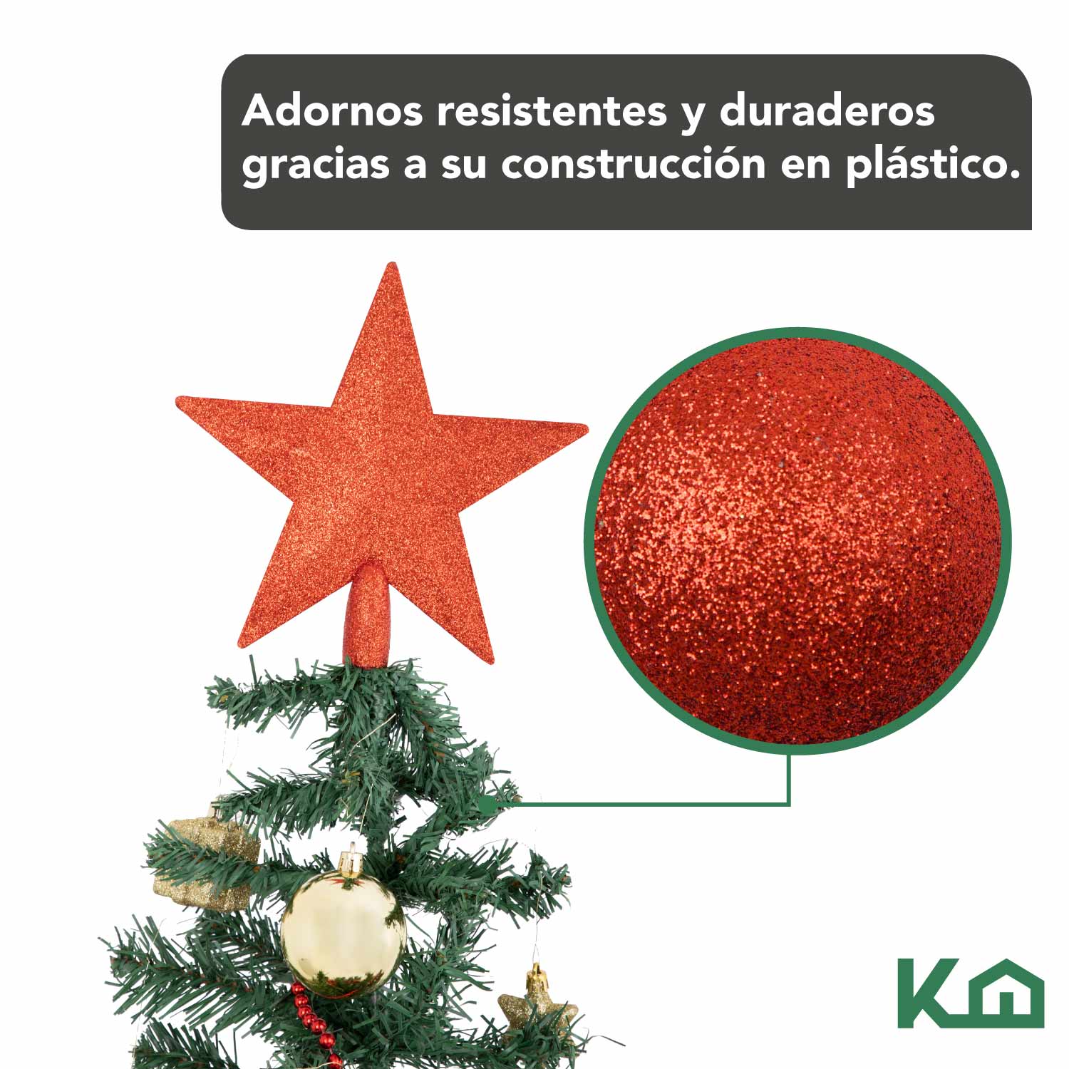 Set Esferas Navidad Dorado Rojo C/estrella Para Árbol 43 Pz 