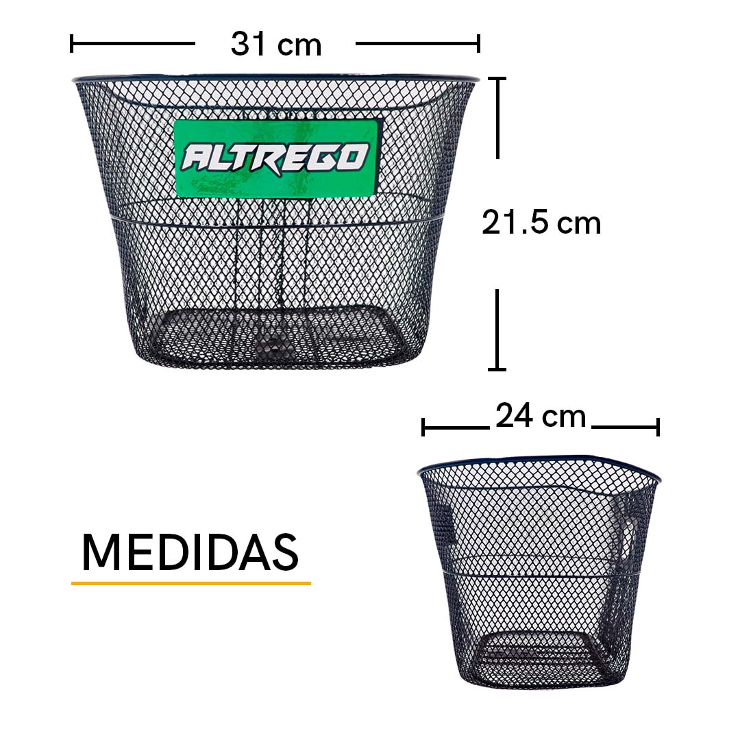 Canasta Canastilla Para Bicicleta R20 Incluye Soportes Negra