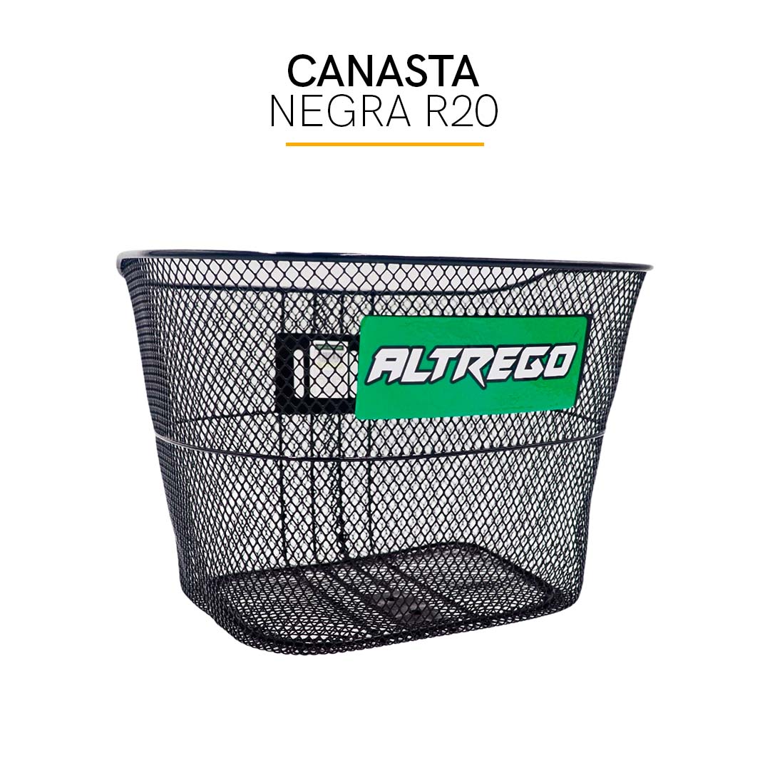 Canasta Canastilla Para Bicicleta R20 Incluye Soportes Negra