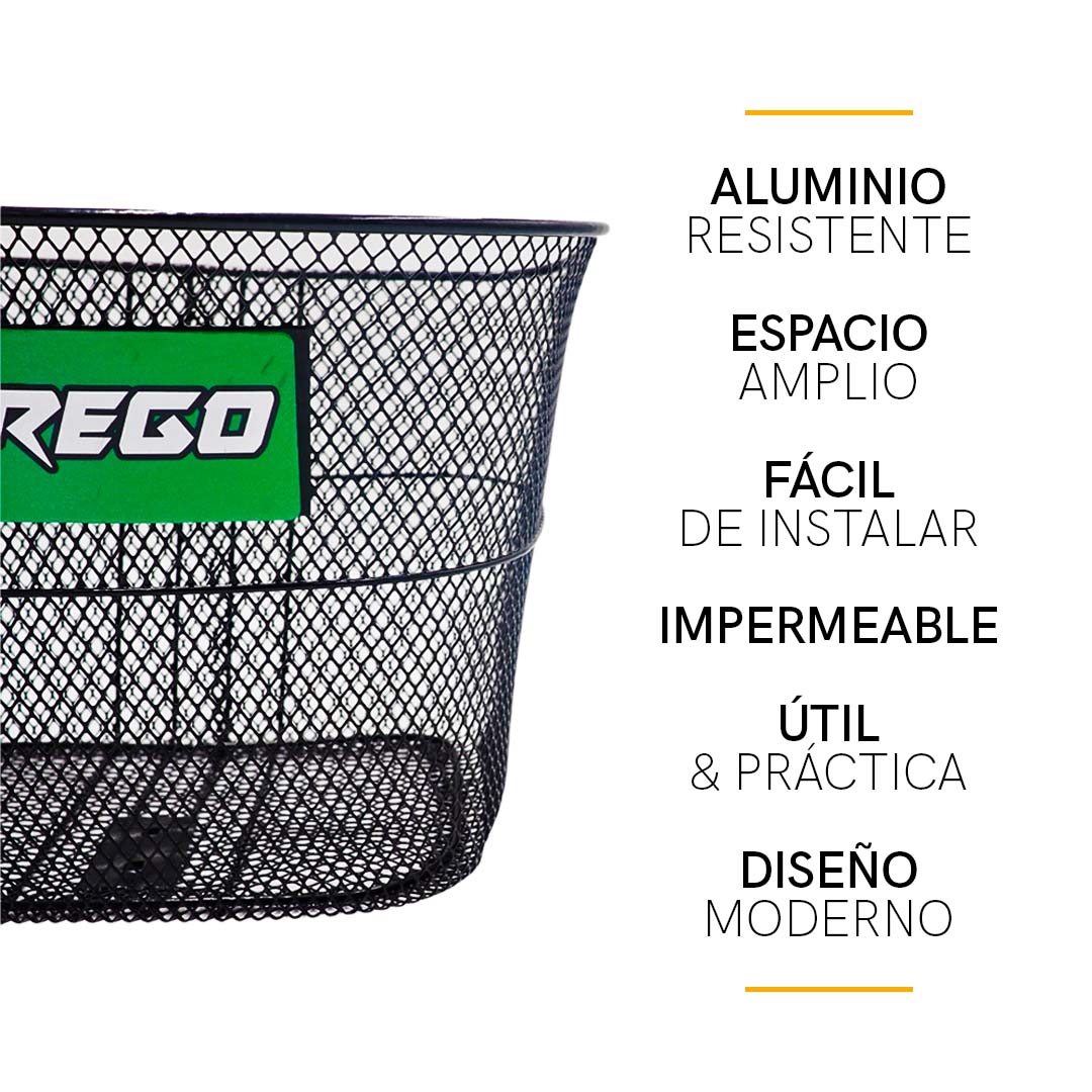 Canasta Canastilla Para Bicicleta R20 Incluye Soportes Negra