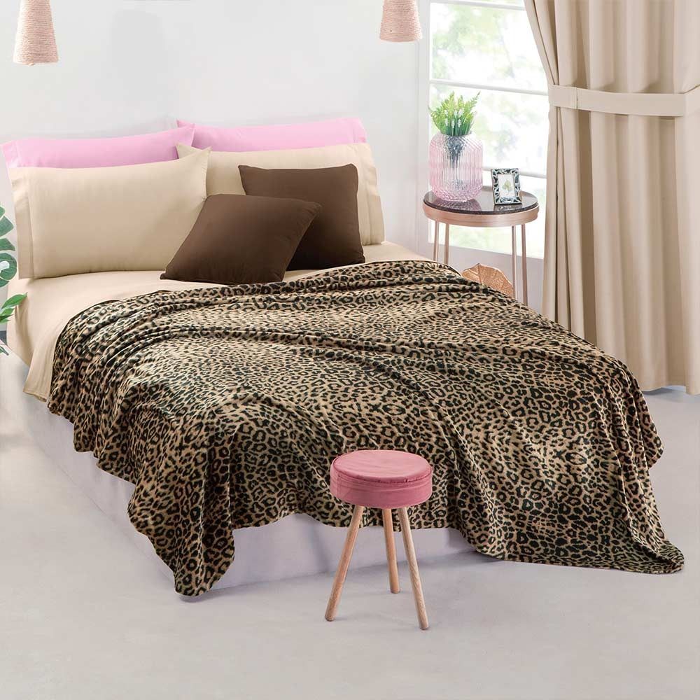 Cobertor Matrimonial UltraSuave Leopardo Concord 