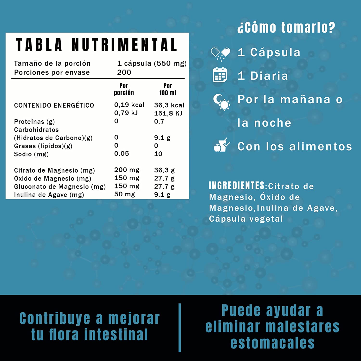 Magnesio Complex 200 cápsulas