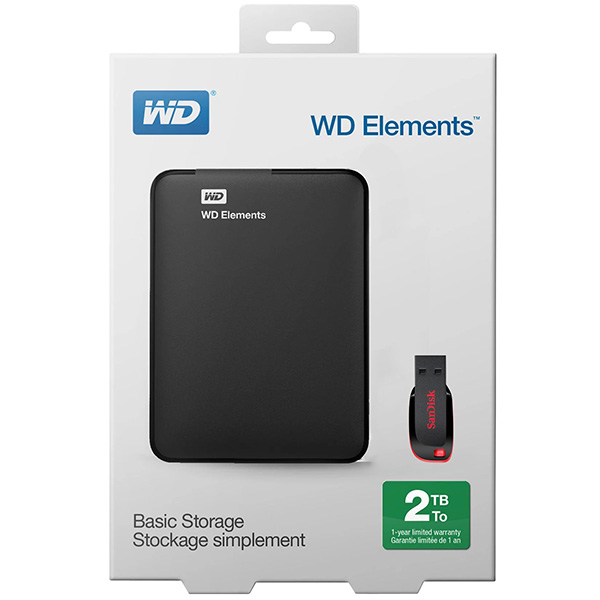 Combo Disco Duro Externo 2TB WESTERN DIGITAL + USB 32GB 2.0 WDBU6Y0020BBK-WE32