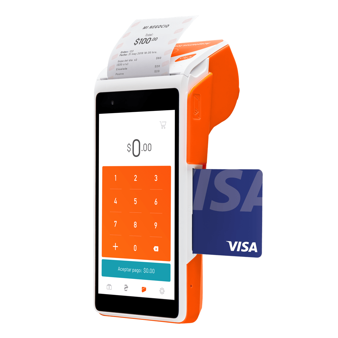 Terminal Clip Total, Para Cobro Con Tarjeta con impresora de tickets e internet ilimitado