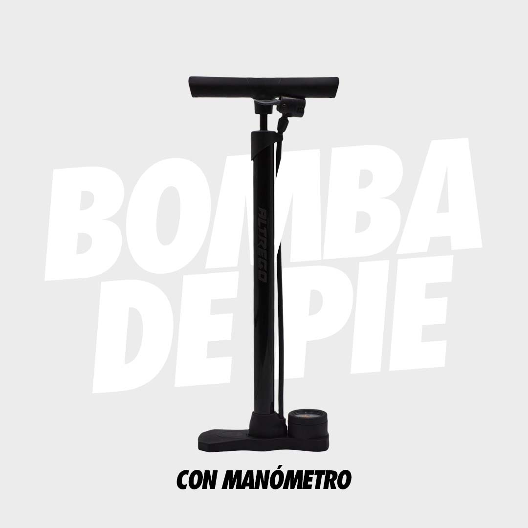 Bomba Aire Bicicleta De Pie Con Manómetro